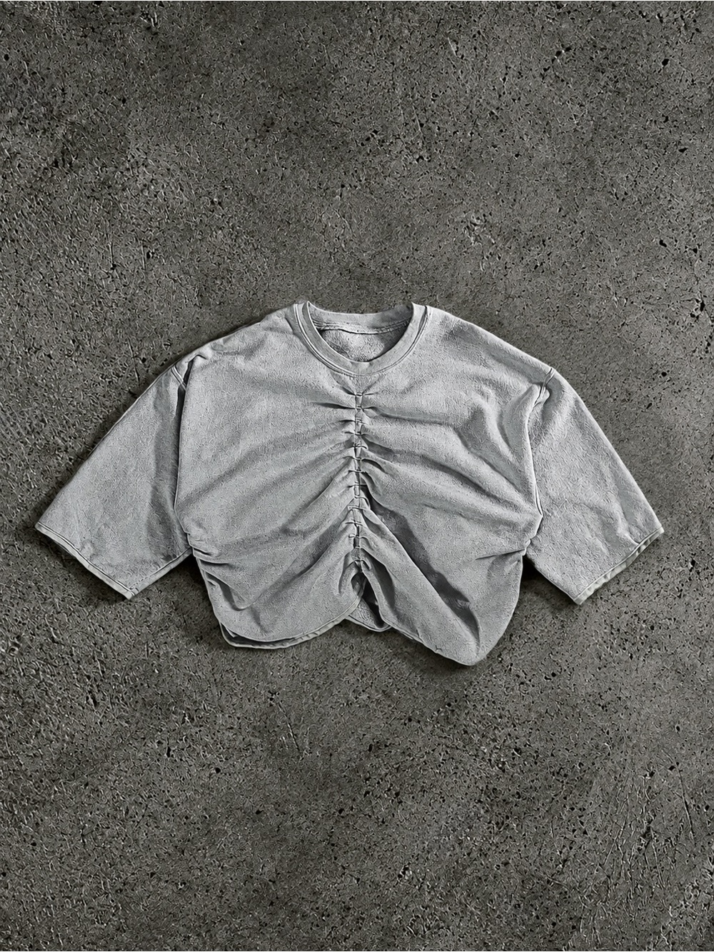 Handmade ABO Ruched White Oversized T-Shirt